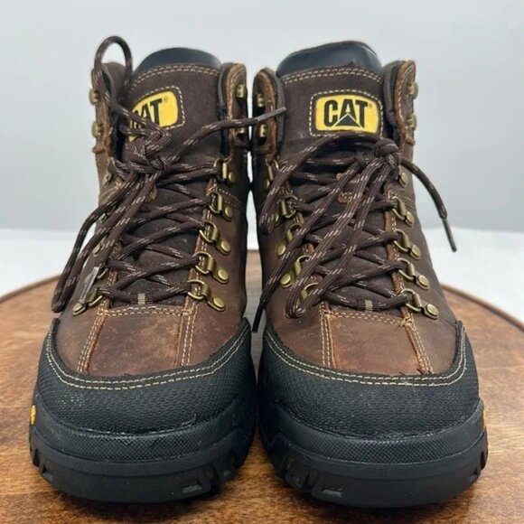 NEW CAT Threshold Work Boots Size 11 Steel Toe Waterproof Slip Resistant Ankle - Picture 11 of 12
